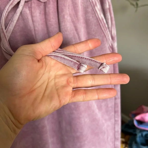 NWOT Zenana Outfitters Dusty Rose Wide Leg Sweatpants - Picture 4 of 8